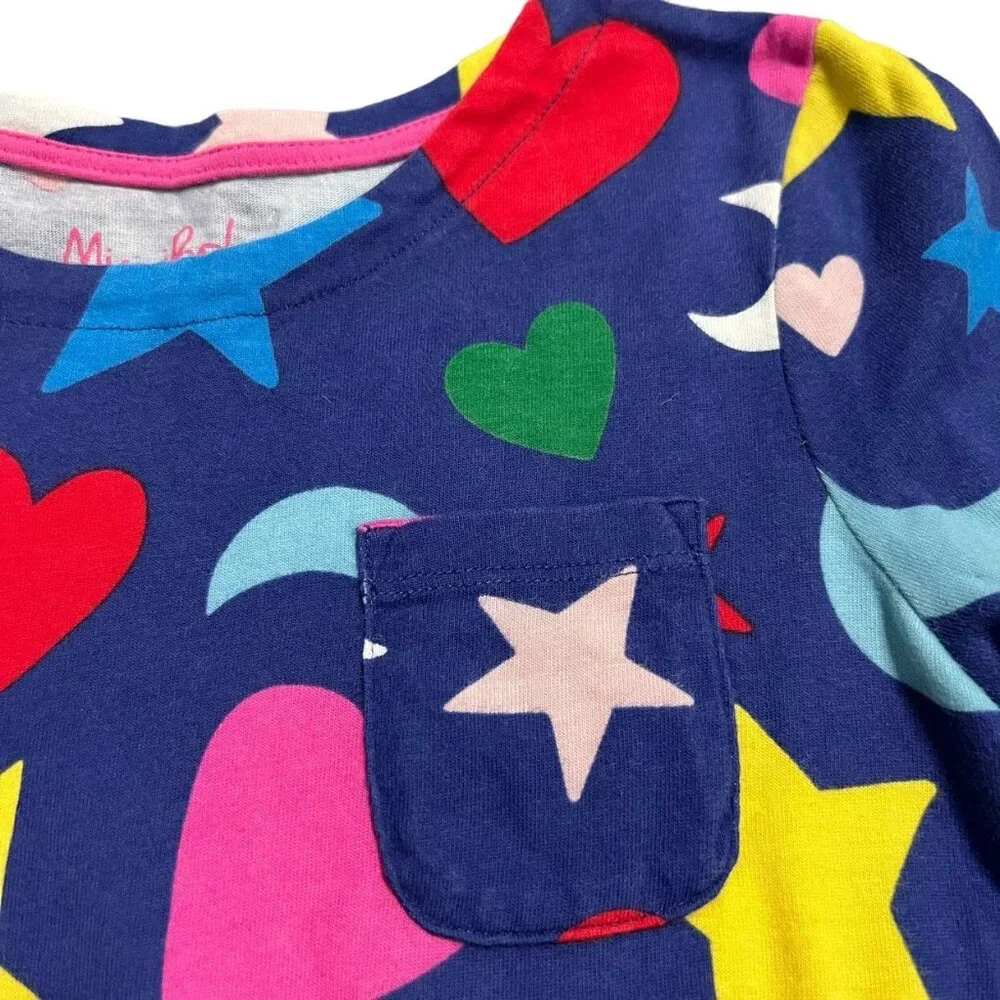 Mini Boden 7-8Y Moon Heart Star Print Dress